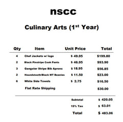 NSCC 1st Year Student Package