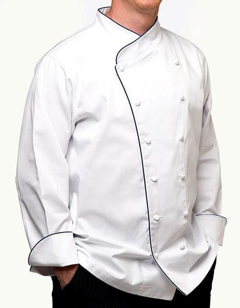 Elegance Chef Jacket-White-Rounded Collar