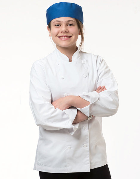 Kids Traditional Chef Jacket - White - Straight Collar